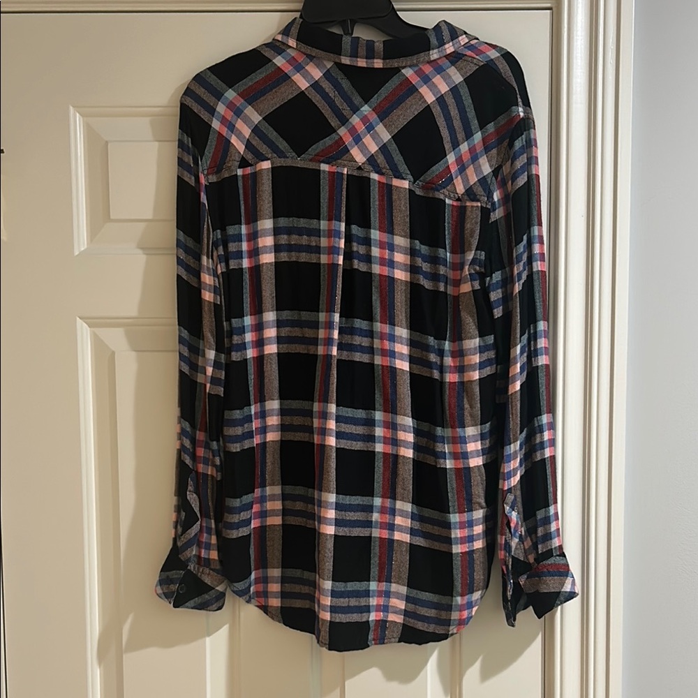 Plaid Button-Up Shirt - image 3